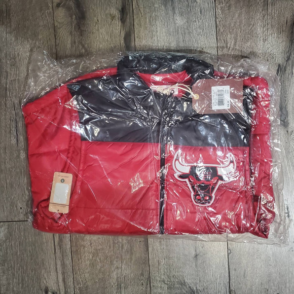 Chicago Bulls Mitchell & Ness NBA Winning Team Throwback Snap Vest Jacket - Red - Picture 2 of 4